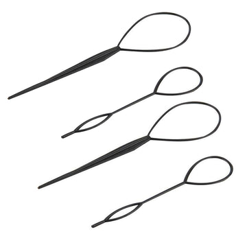 4pcs/setHair Braid Topsy Tail Ponytail Tools Hair Bun Maker Hair Styling Tools Ponytail Creator Plastic Loop Hair Accessories daiiibabyyy